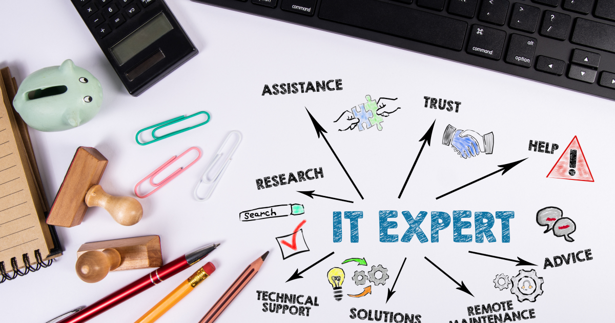 IT EXPERTと書かれた紙