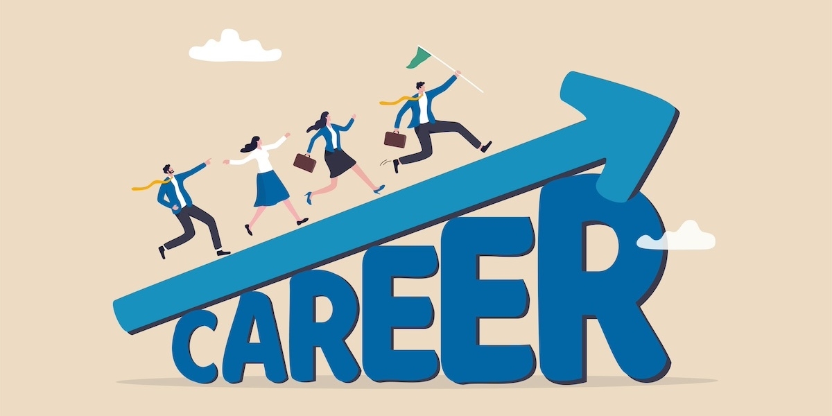 「CAREER」の文字と右肩上がりの矢印のイラスト