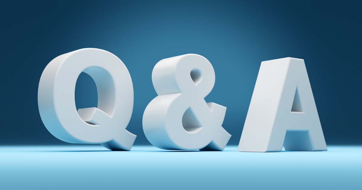Q&Aの立体文字が配置されたビジュアル